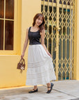 Cotton Lace Tiered Skirt
