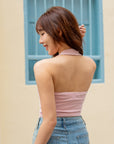 Double Layered Halter Neck Crop Top