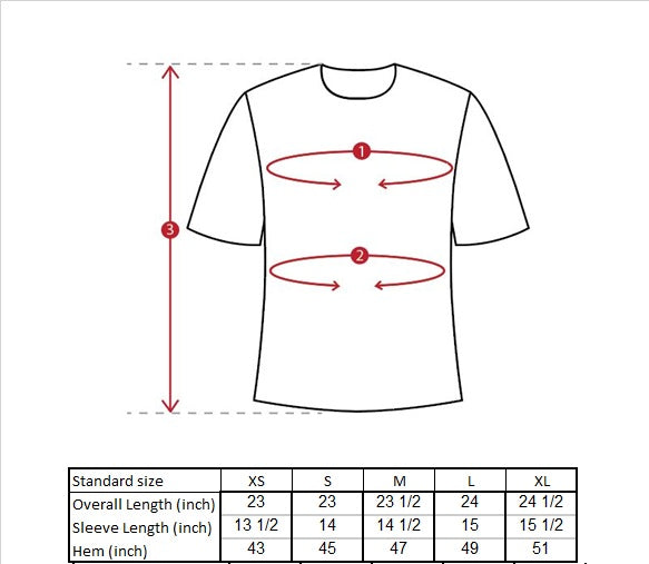 Abril Oversized Shirt Size Guide