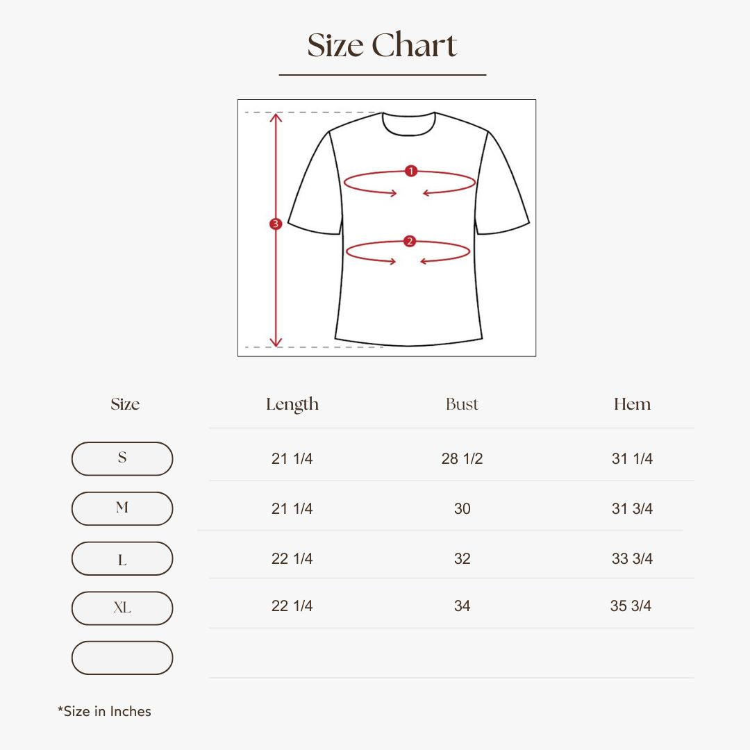 Scoop Neck Fitted Tee Size Guide