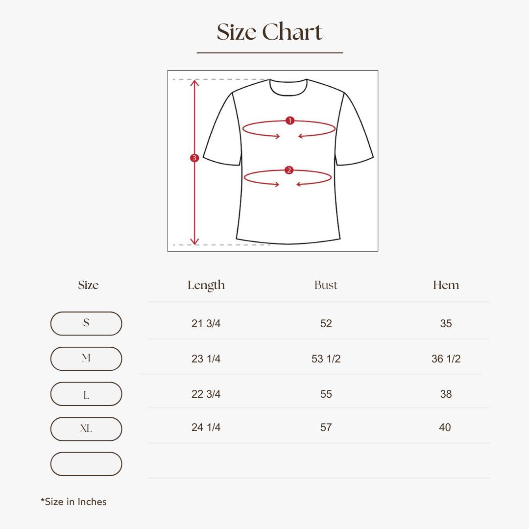 Classic Relaxed Tee Size Guide
