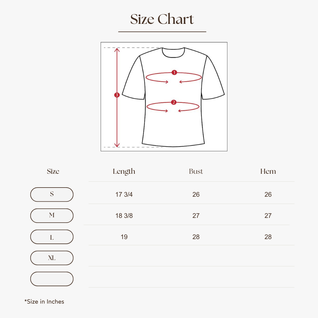 Classic Short-Sleeve Knit Crop Top Size Guide