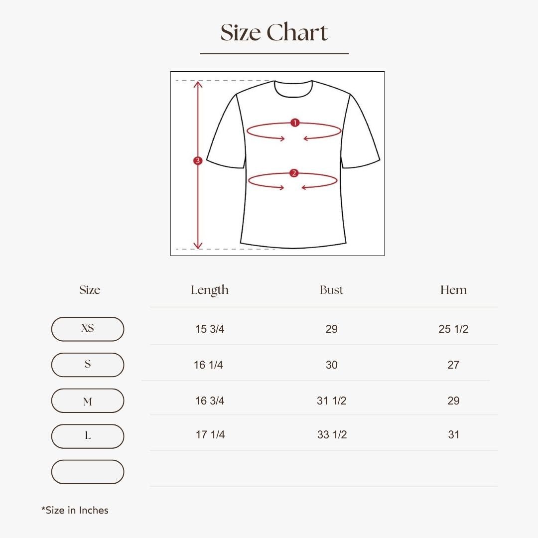 Ribbed Baby Tee Size Guide