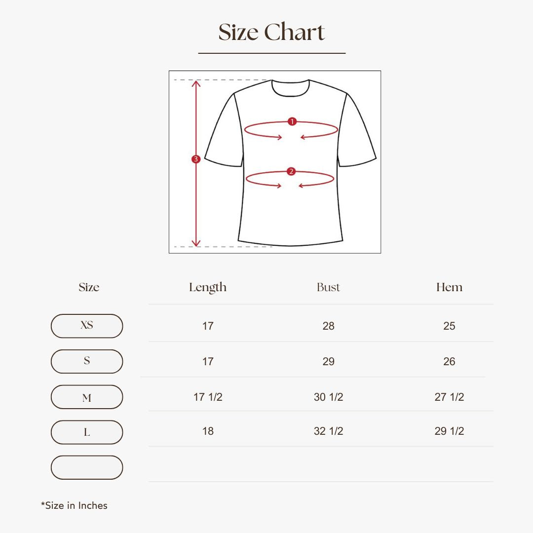 Mandarin Collar Keyhole Crop Top Size Guide