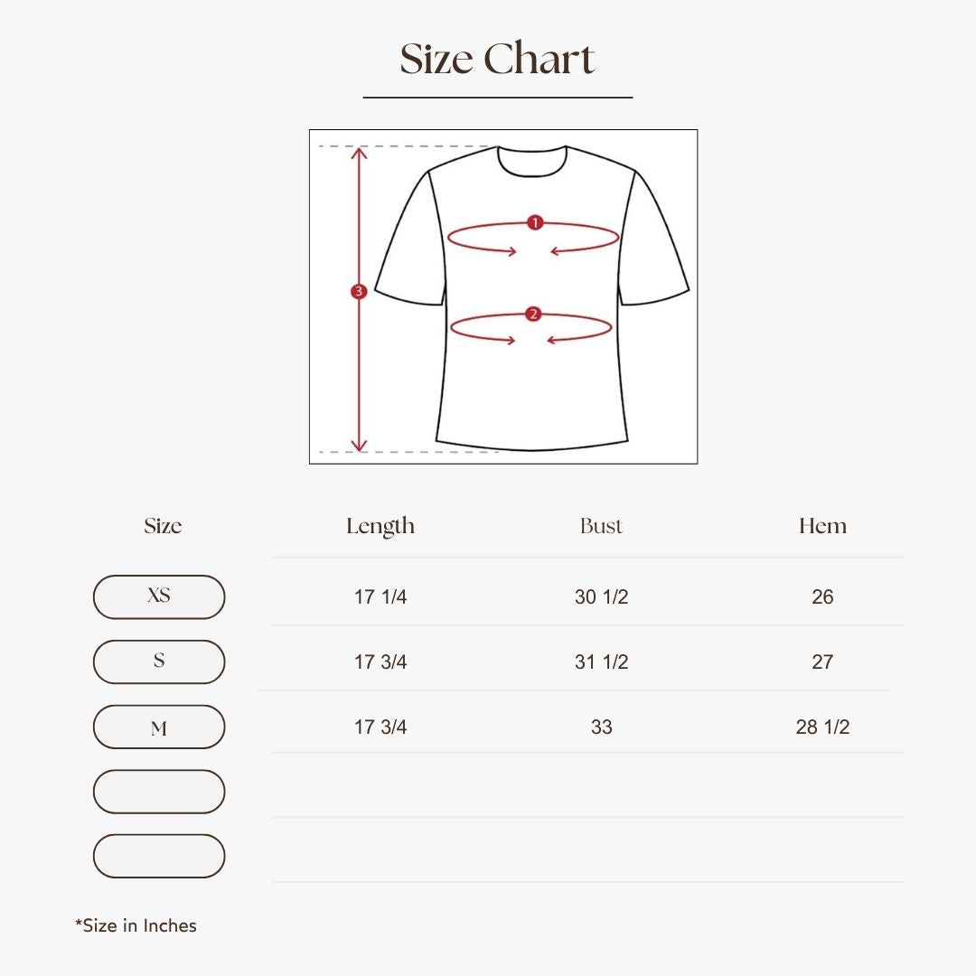 Fitted Ruffle Hem Knit Top Size Guide