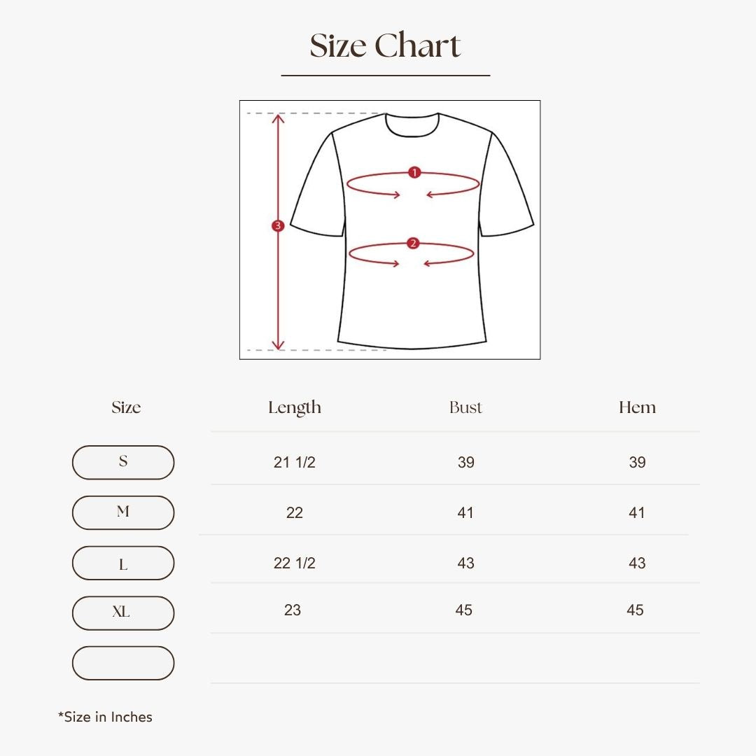 Casual Oversized T-Shirt Size Guide