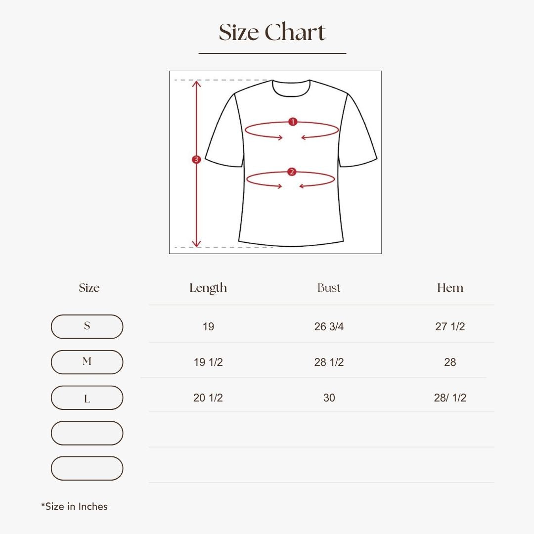 Yarn Knit Short-Sleeve Top Size Guide