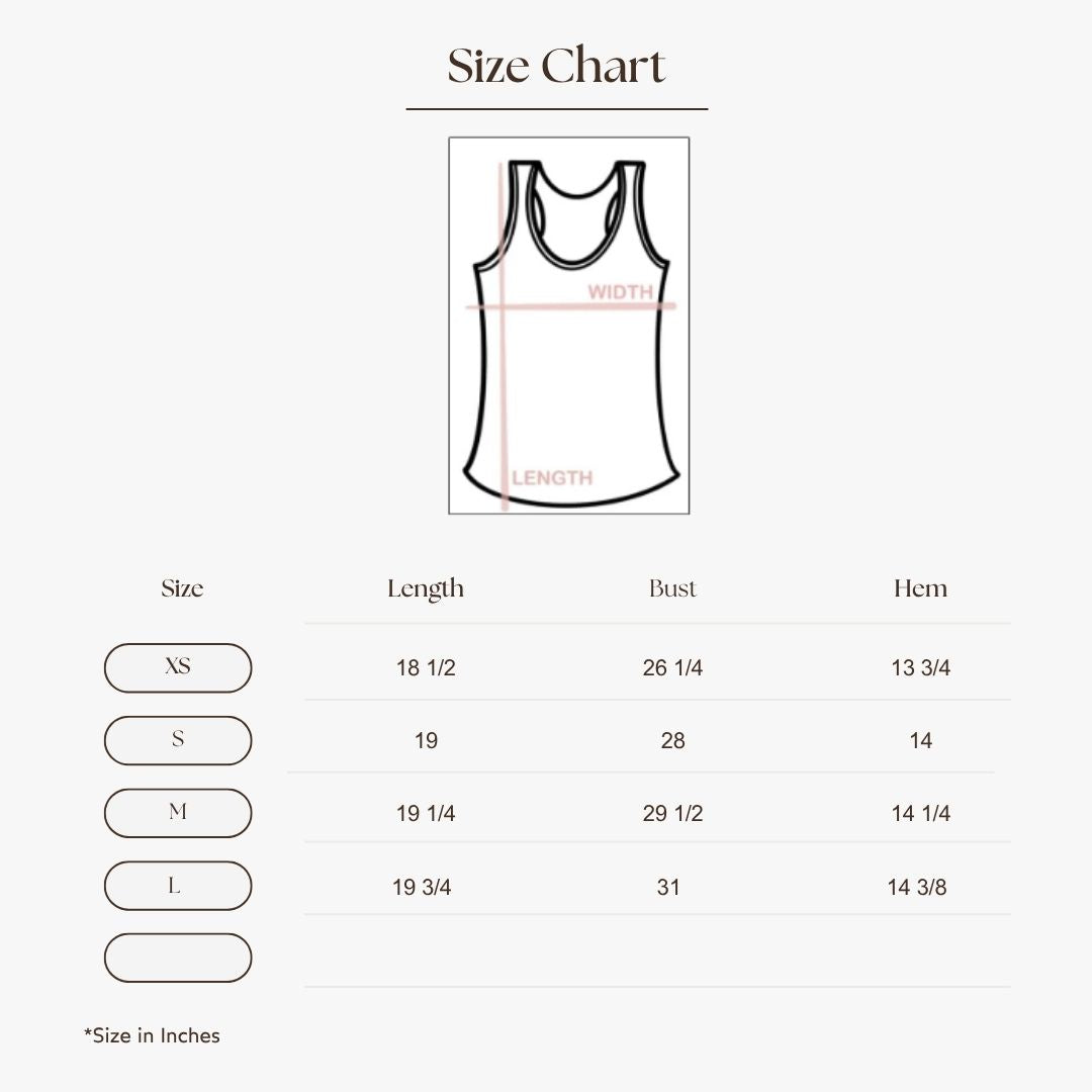 Scoop Neck Knit Tank Top Size Guide