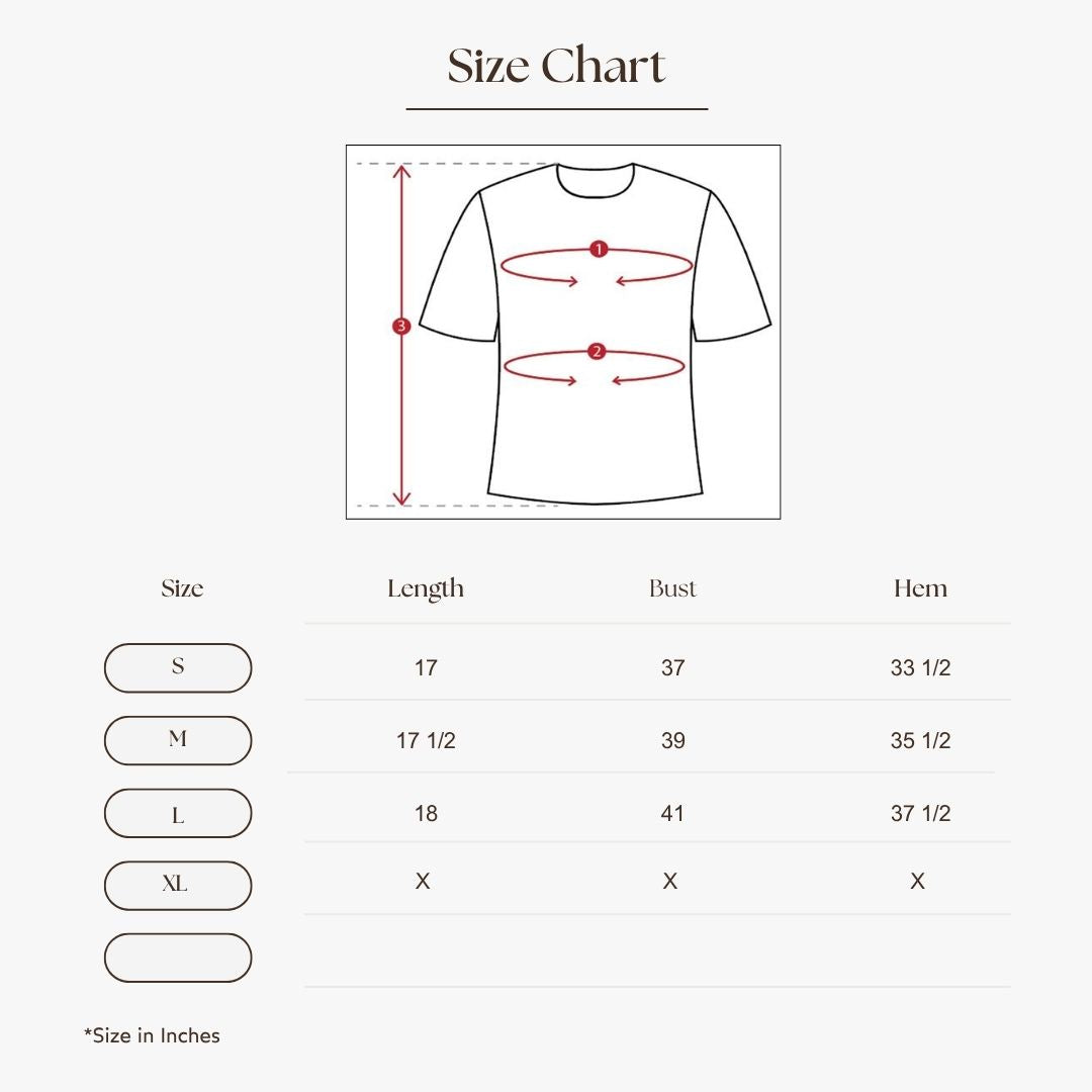 Relaxed Crop Tee Size Guide
