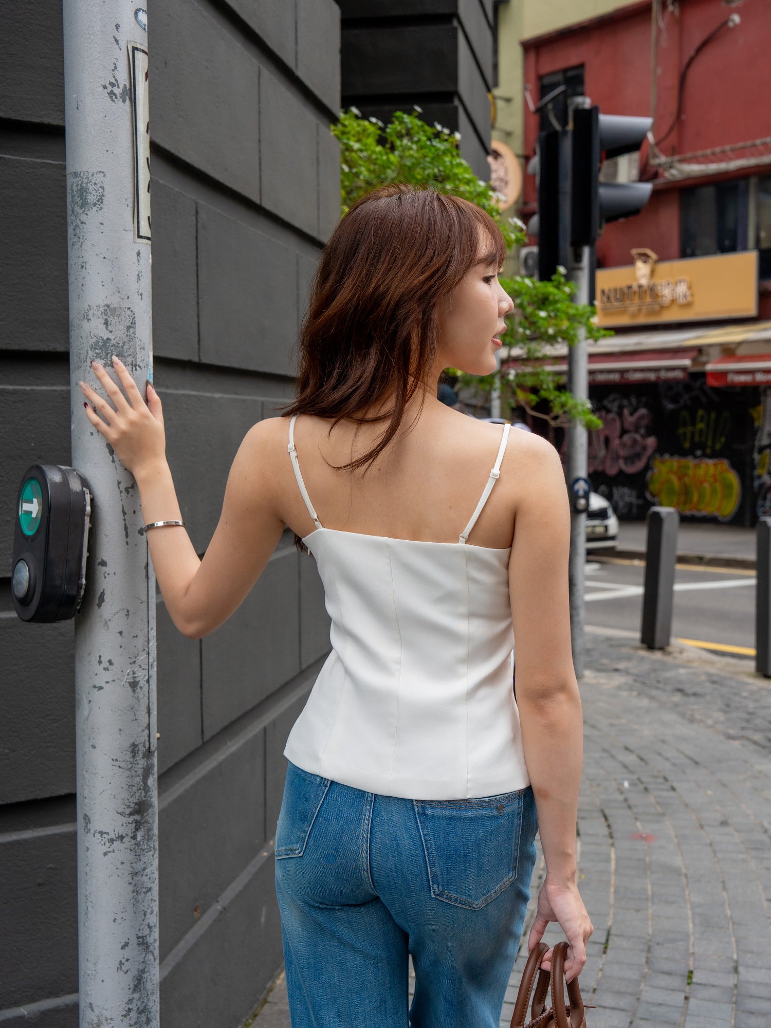 Sleeveless Button Front Top