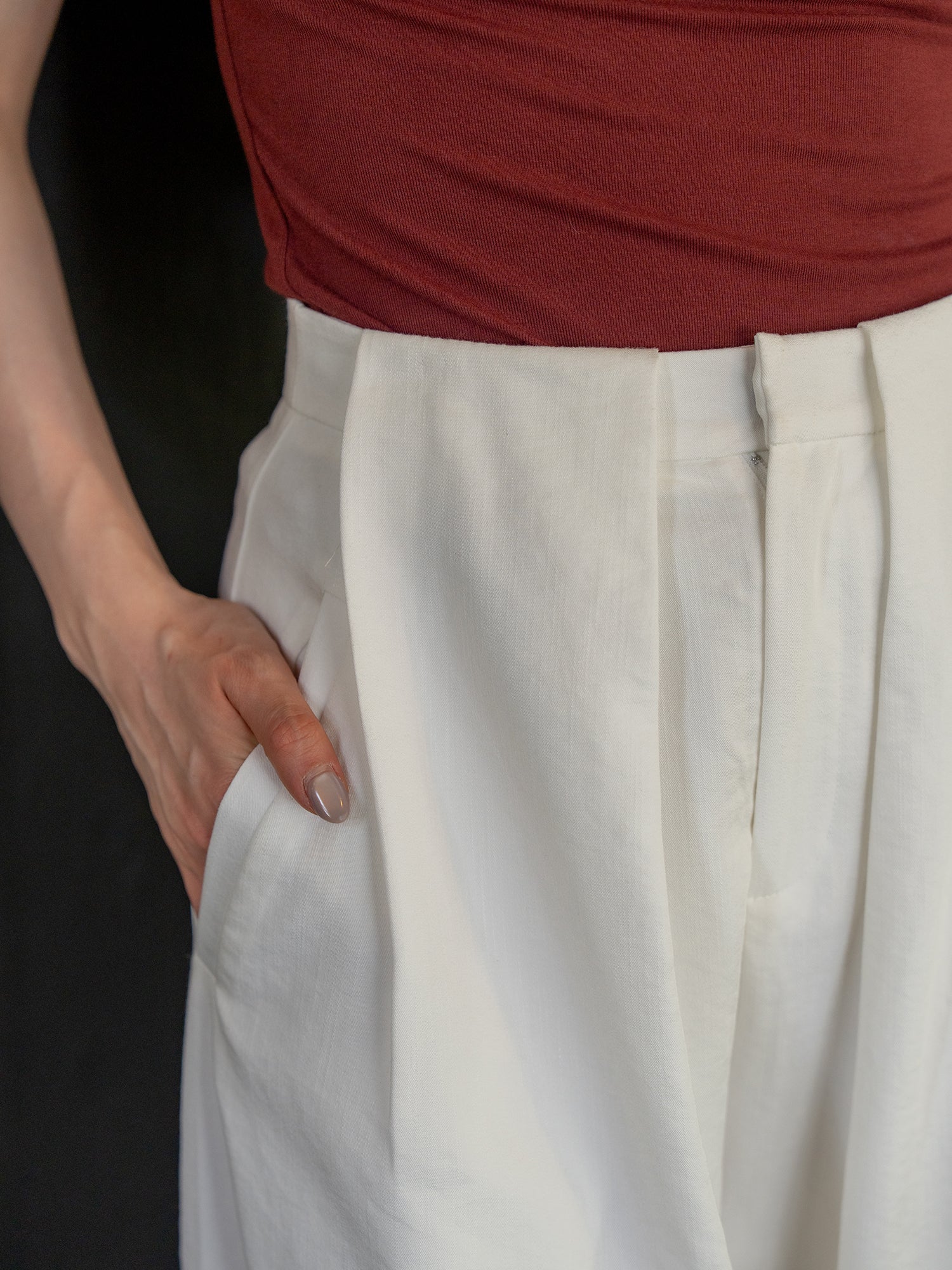 Pleated Wide-Leg Pants