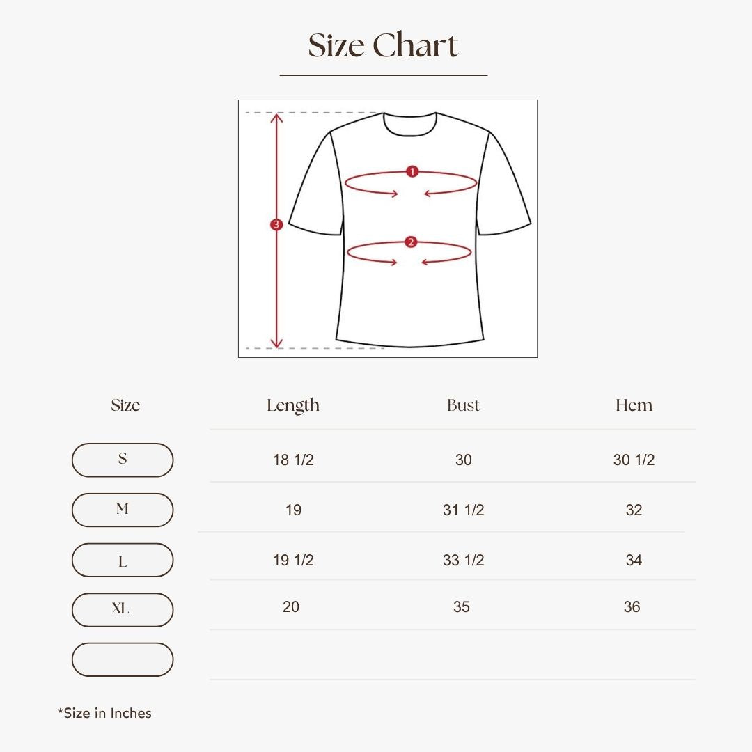 Asymmetrical Shoulder Top Size Guide