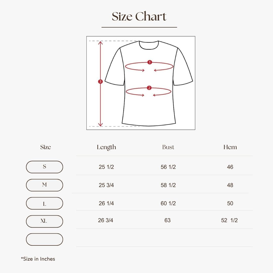 Relaxed Printed Shirt Size Guide