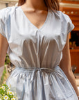 Tie Waist Cape Sleeve Dress