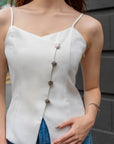 Sleeveless Button Front Top