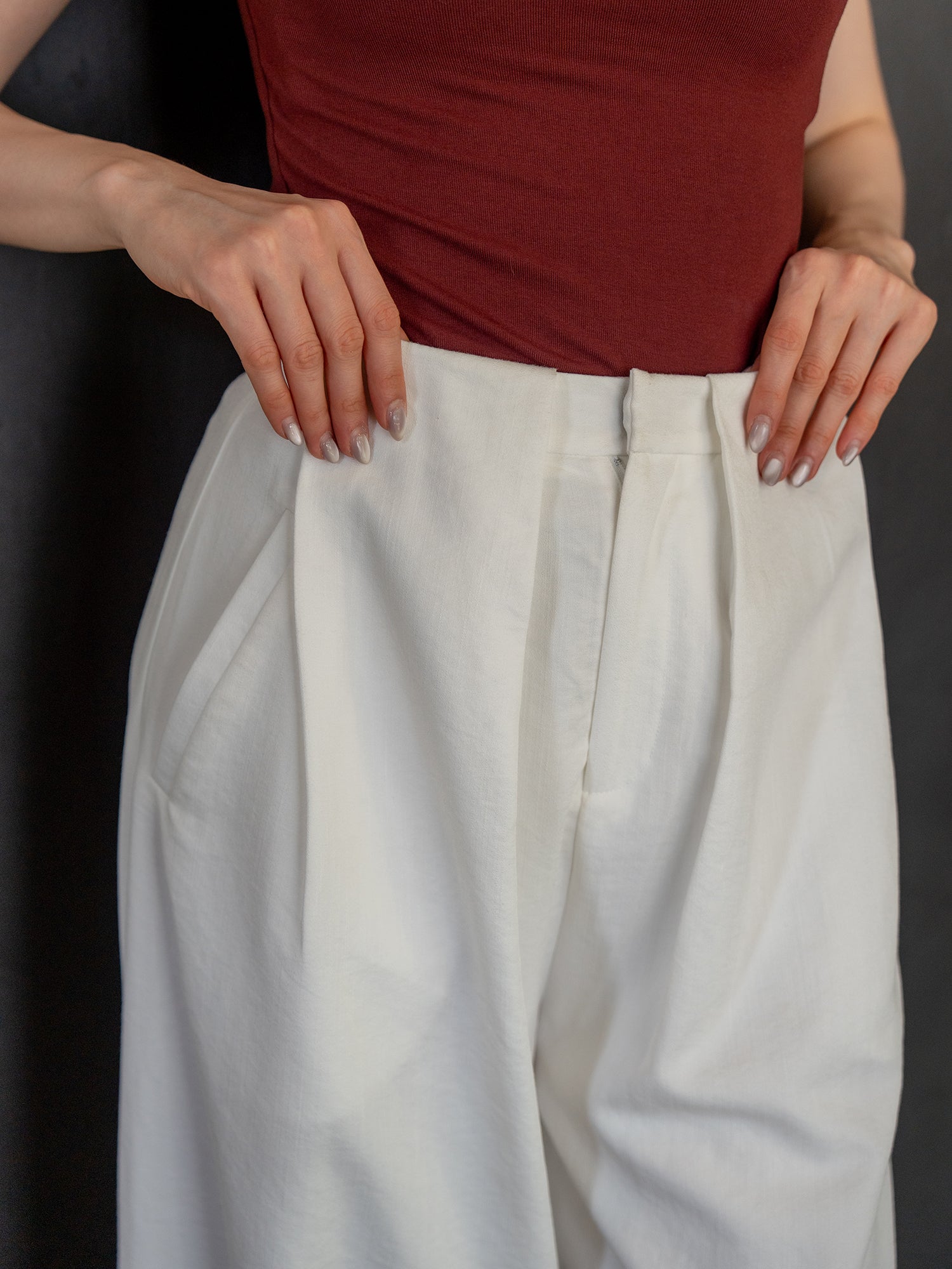Pleated Wide-Leg Pants