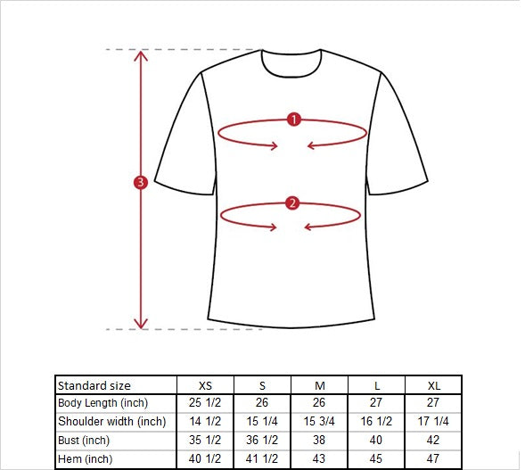 Camille Long Sleeve Shirt Size Guide