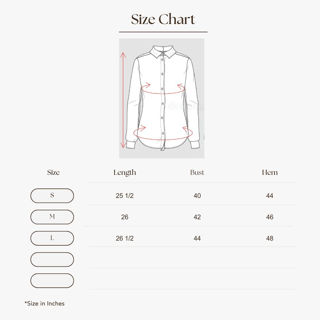 Geometric Print Button-Up Blouse Size Guide