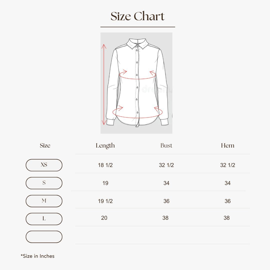 Zip-Up Fitted Top Size Guide
