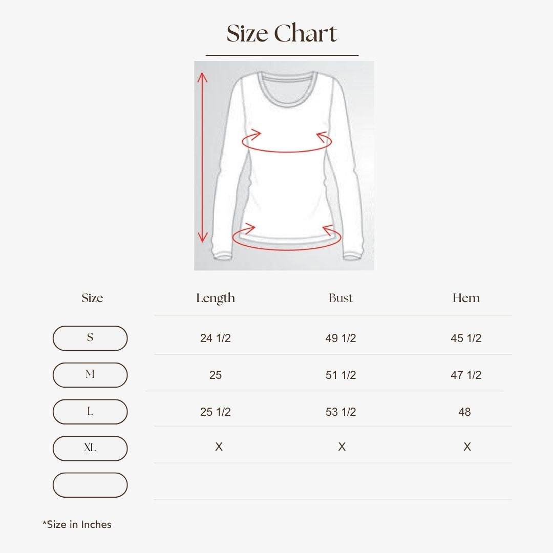 Casual Pullover Hoodie Size Guide