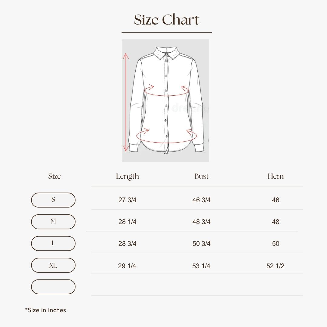 Textured Button-Down Loose-Fit Shirt Size Guide