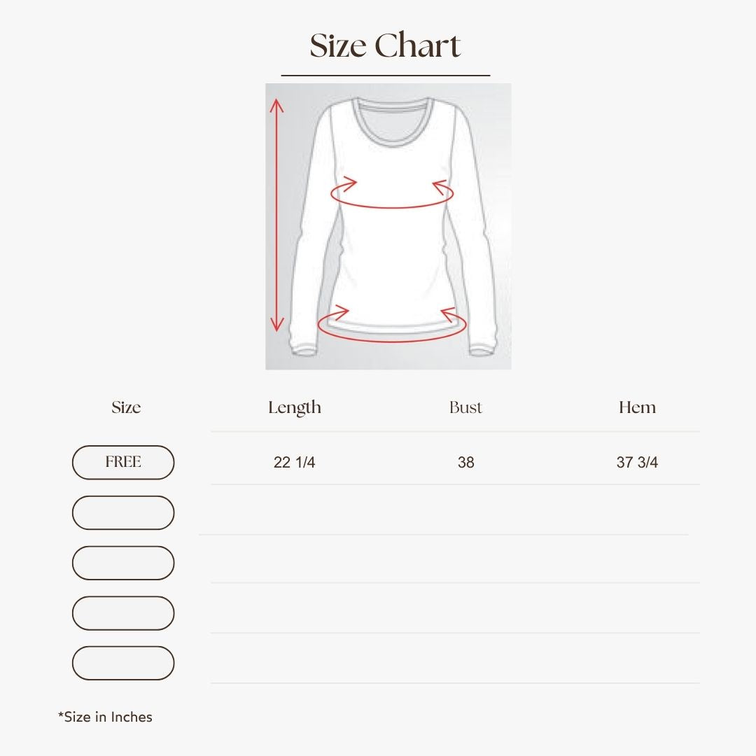 Netting Long Sleeve Knit Top Size Guide
