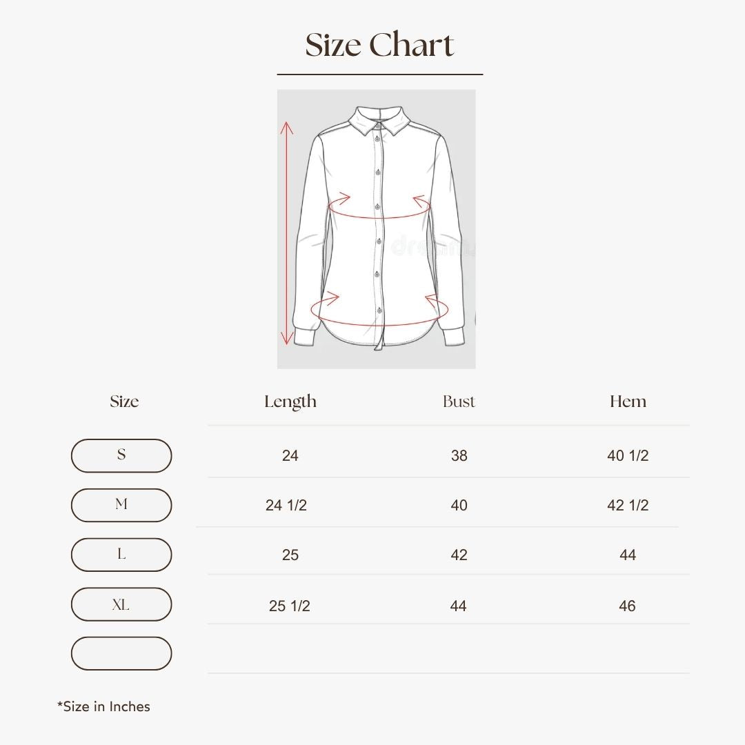 Striped Relaxed Shirt Size Guide