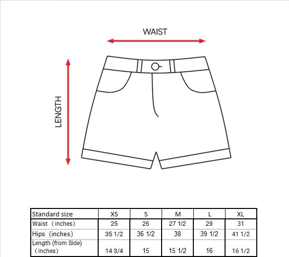 Herras Shorts Size Guide