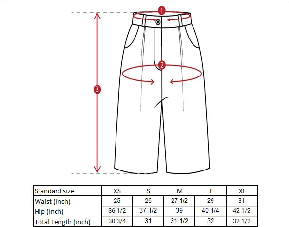 Elliot Cropped Trousers Size Guide