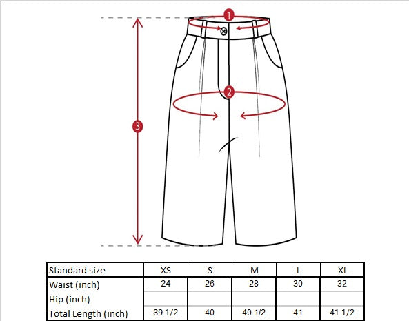 Jetta Pleated Trousers Size Guide