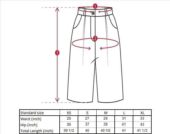 Janiss Wrapped Trousers Size Guide