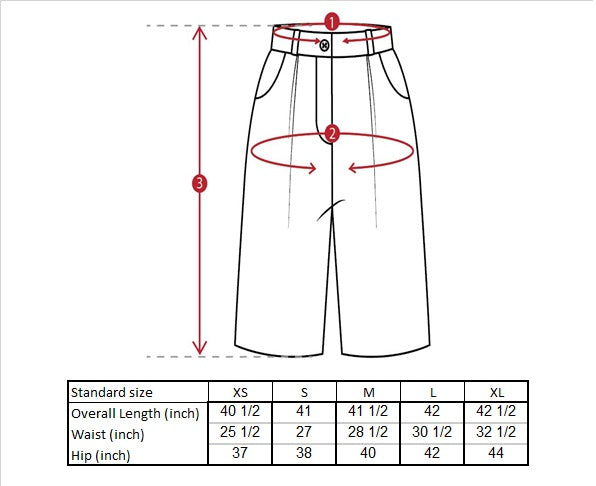 Arlo Wideleg Trouser Size Guide