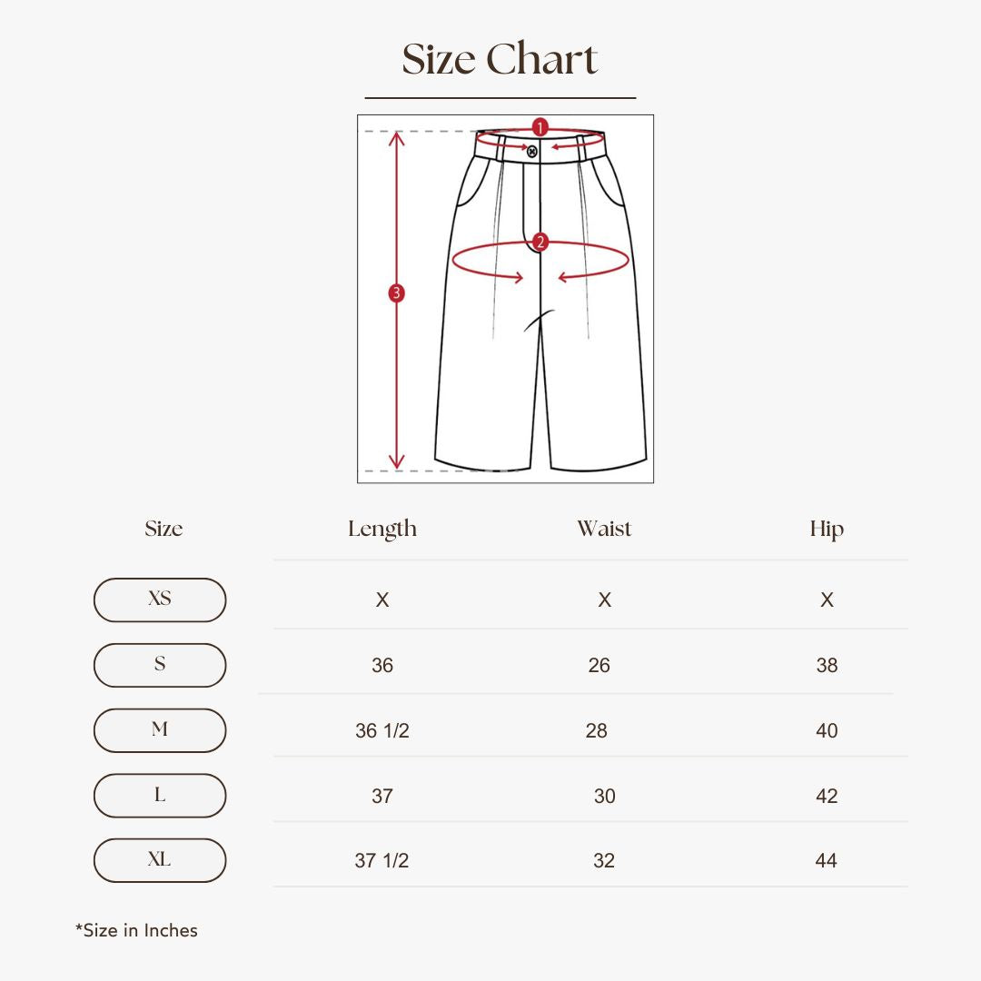 High-Waist Tapered Trousers with Belt Size Guide