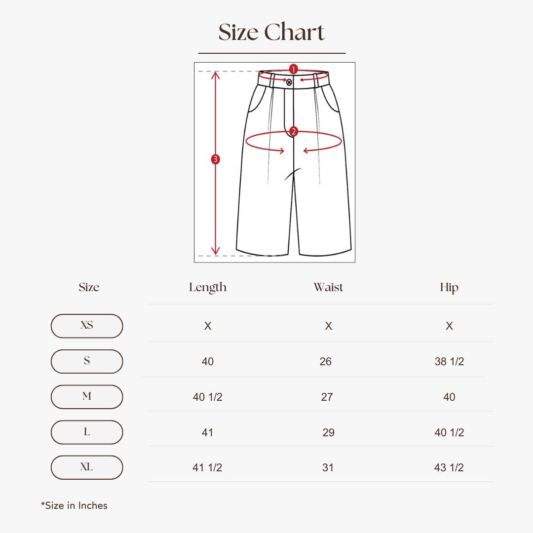 High-Waisted Wide-Leg Trousers Size Guide