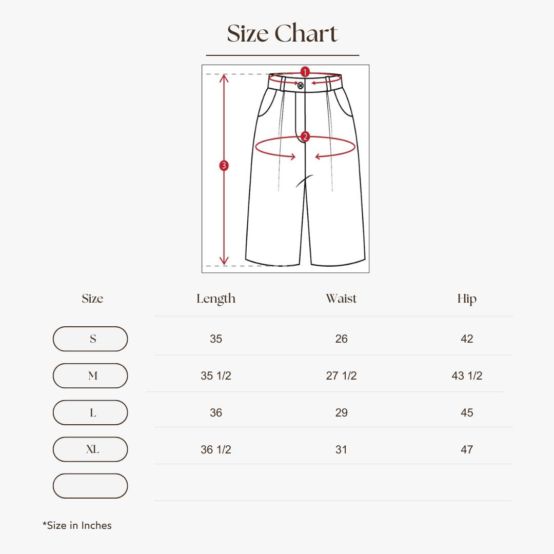 Wide-Leg Cropped Pants Size Guide