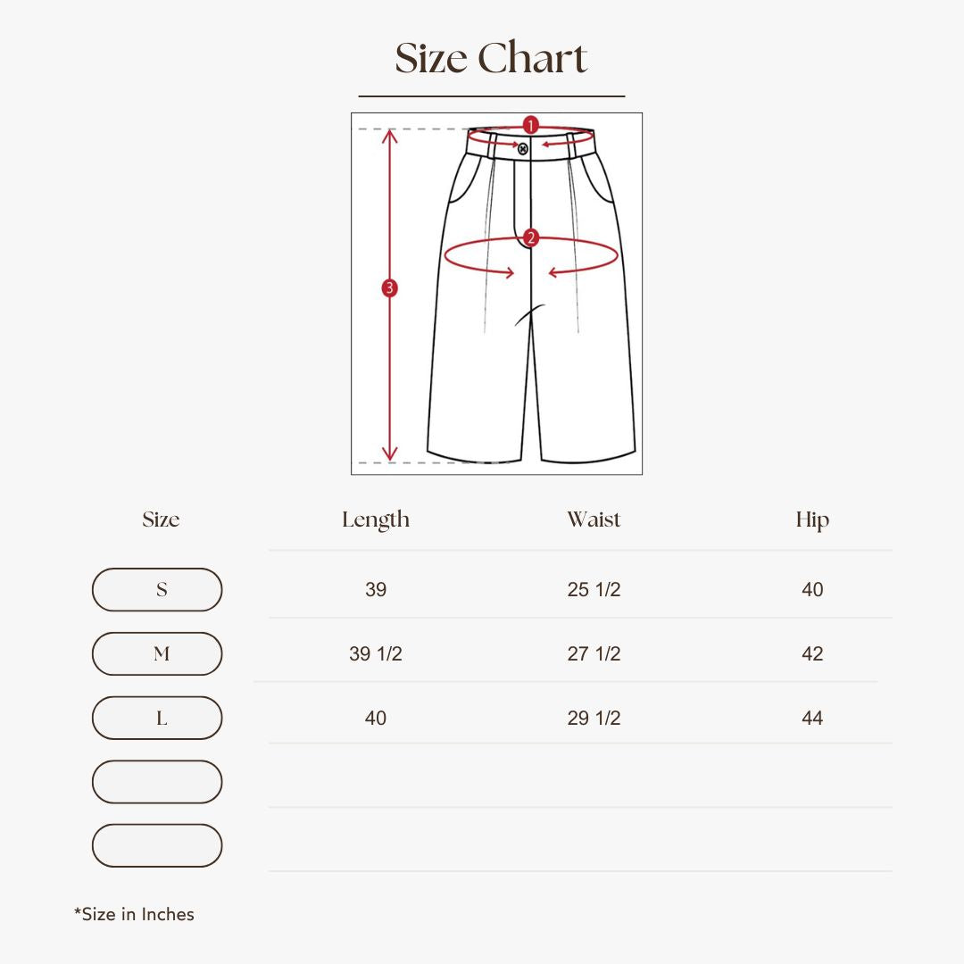 Lyocell Linen Blend Flowy Wide-Leg Pants Size Guide