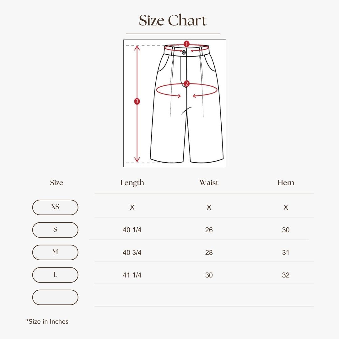 Flowy Wide Leg Pants Size Guide