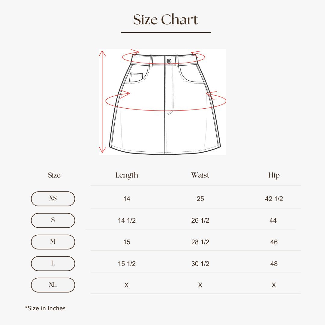 Utility Mini Skirt Size Guide