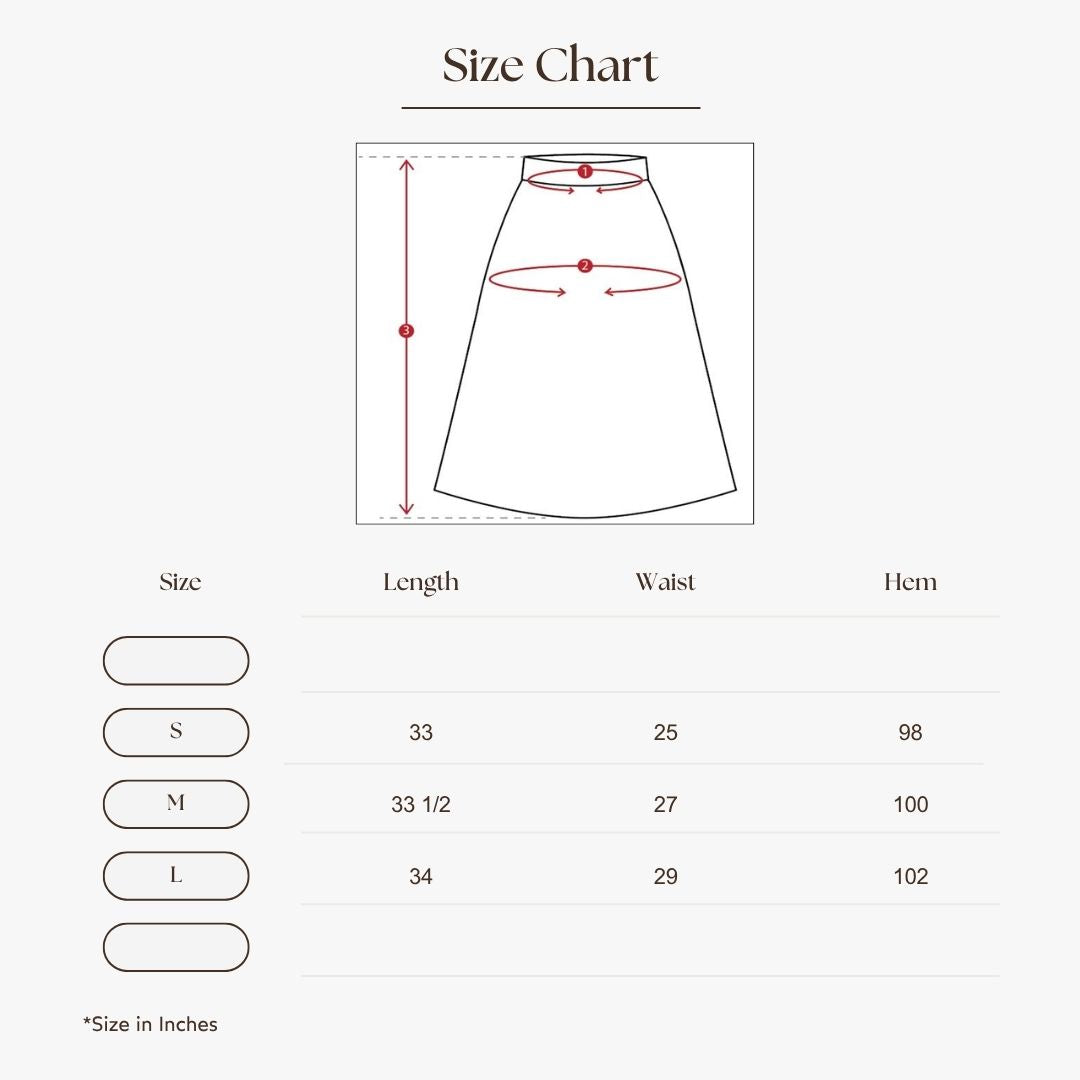 Cotton Lace Tiered Skirt Size Guide