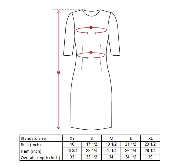 Sasha Back Cowl Dress Size Guide