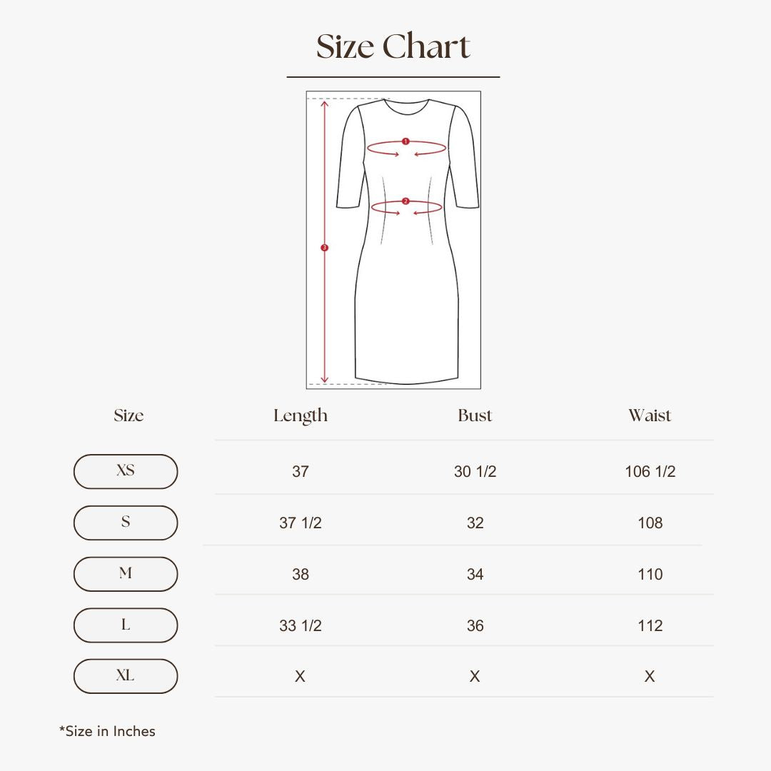 Sleeveless A-Line Dress Size Guide