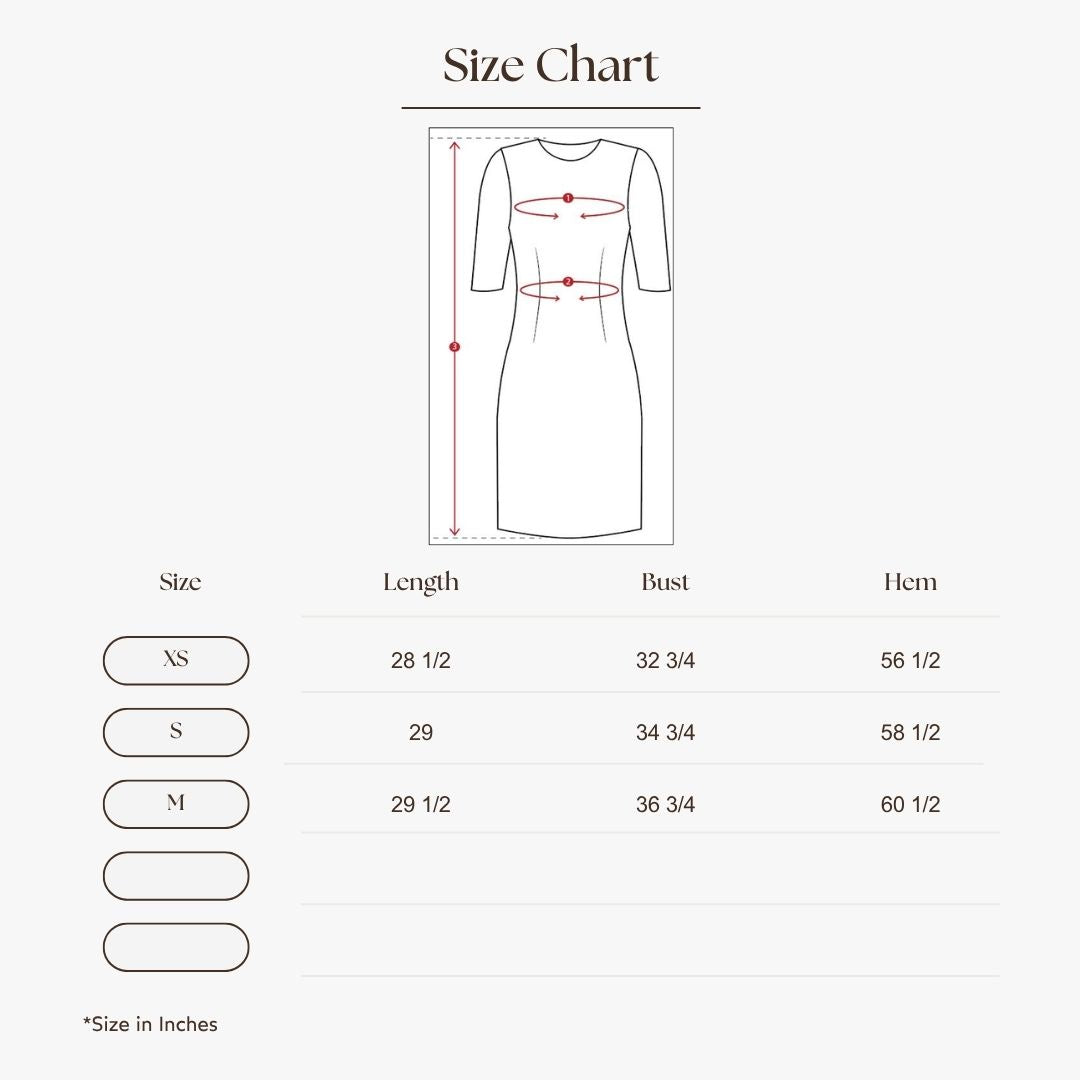 Open Back Short Dress Size Guide