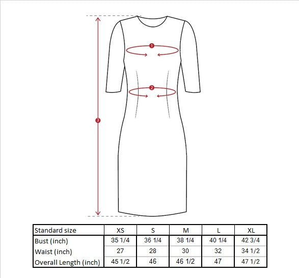 Celene Shimmer Midi Dress Size Guide