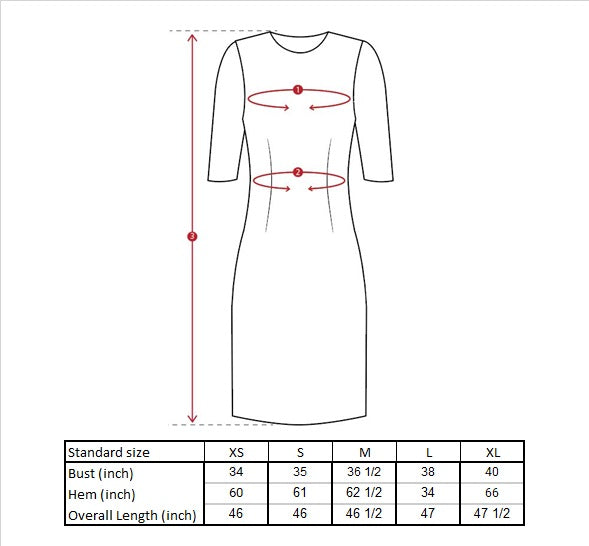 Oreen Knot Back Midi Dress Size Guide