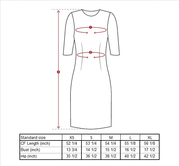 Gia Twist Dress Size Guide