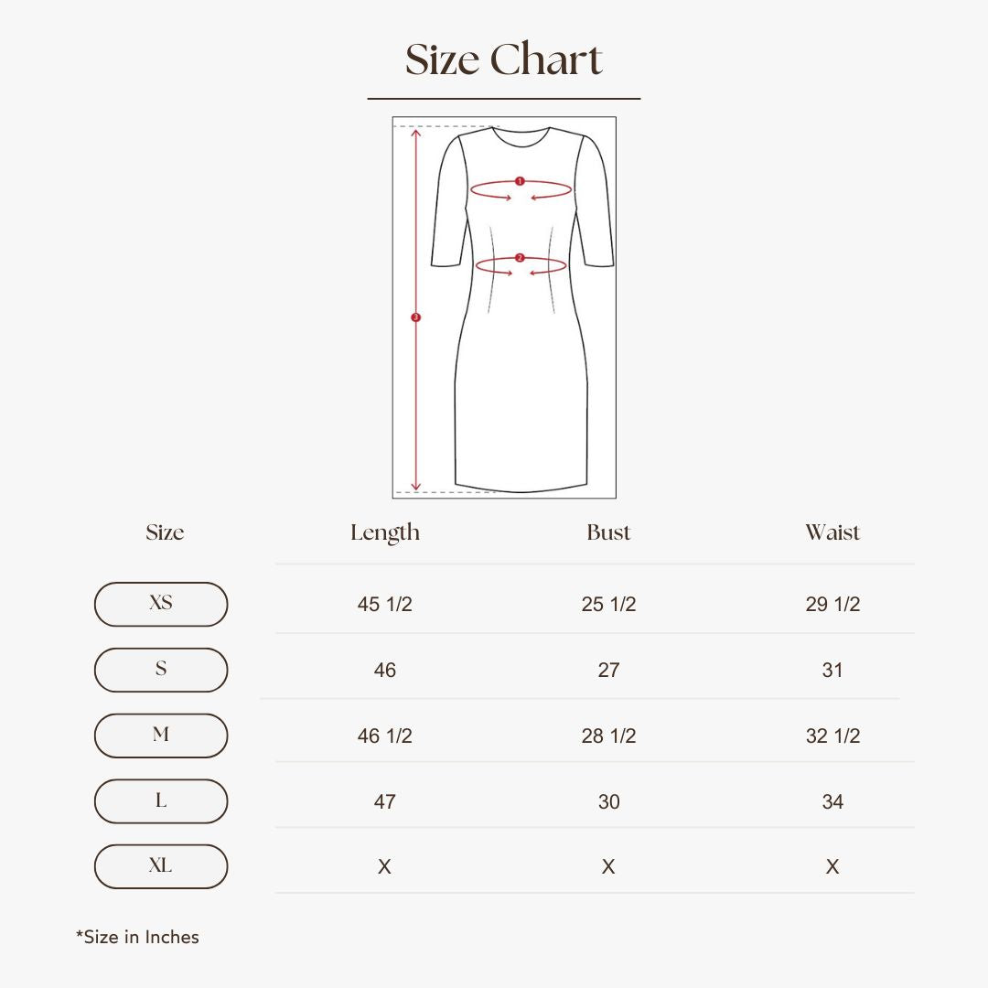 Beaded Yarn Knit Dress Size Guide