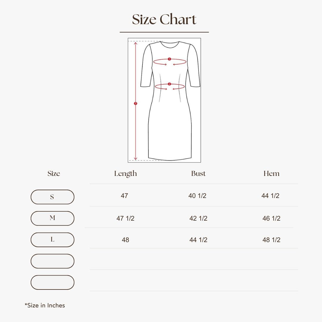 Botanical Shirt Dress Size Guide