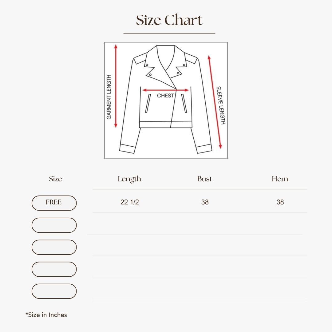 Embroidered Boho Denim Vest Size Guide