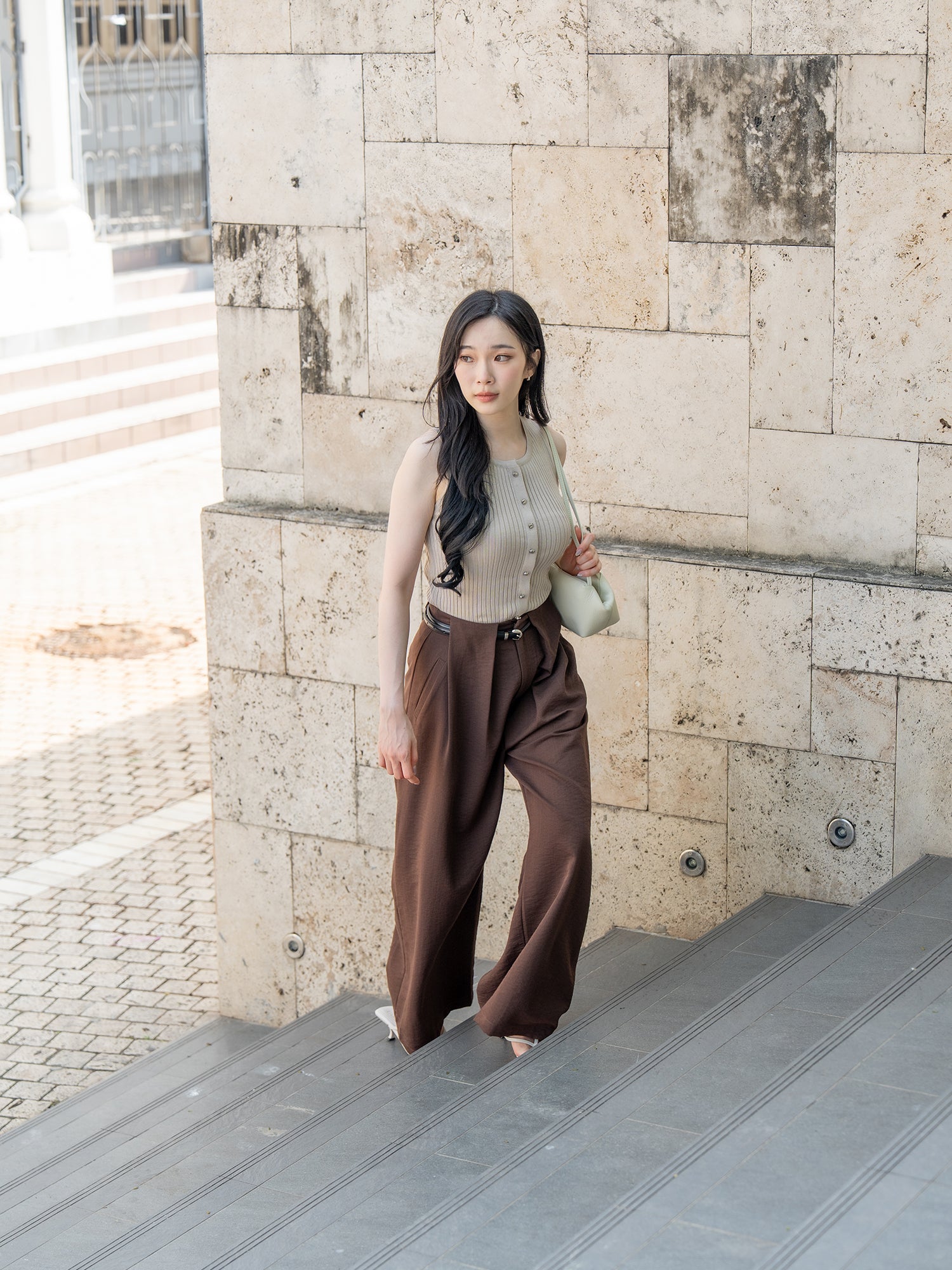 Pleated Wide-Leg Pants