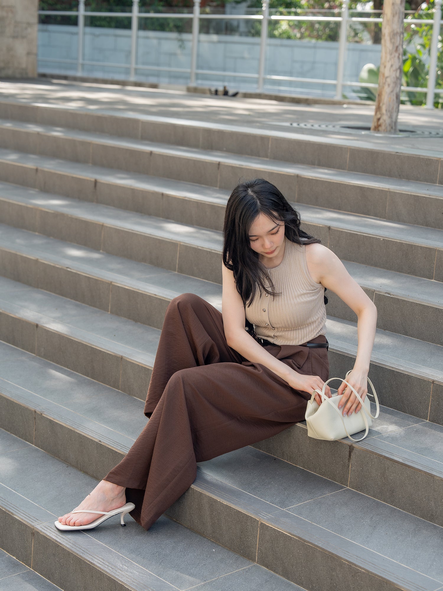 Pleated Wide-Leg Pants
